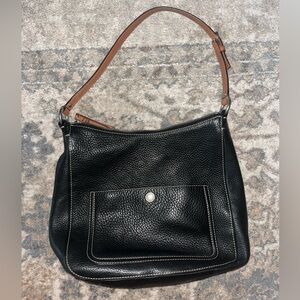 Coach black leather shoulder bag